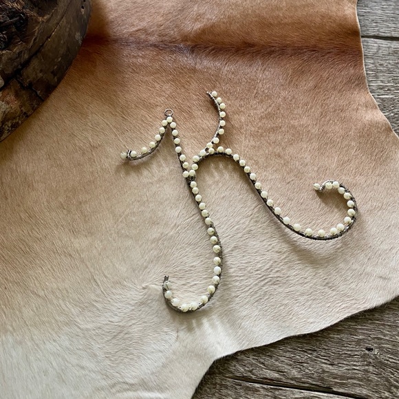 Other - Initial Letter K Metal Faux Pearl Wall Decor